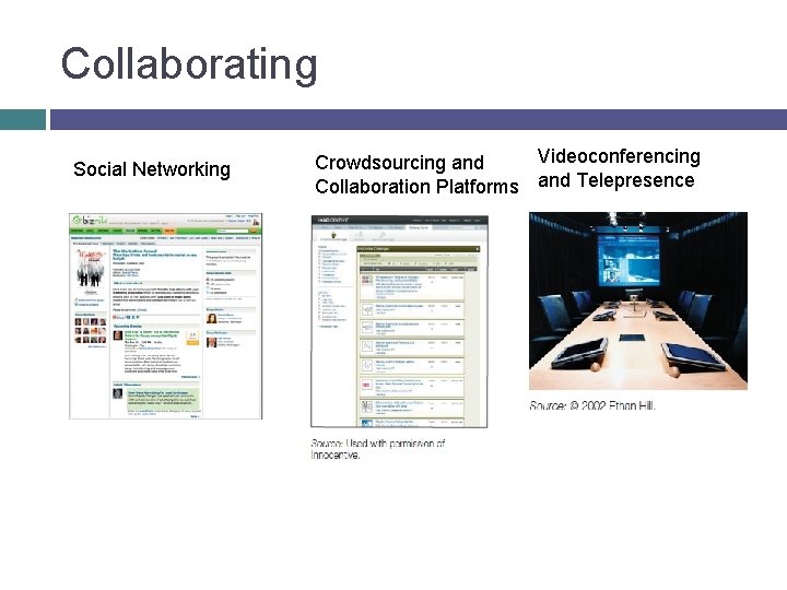 Collaborating Social Networking Videoconferencing Crowdsourcing and Collaboration Platforms and Telepresence 
