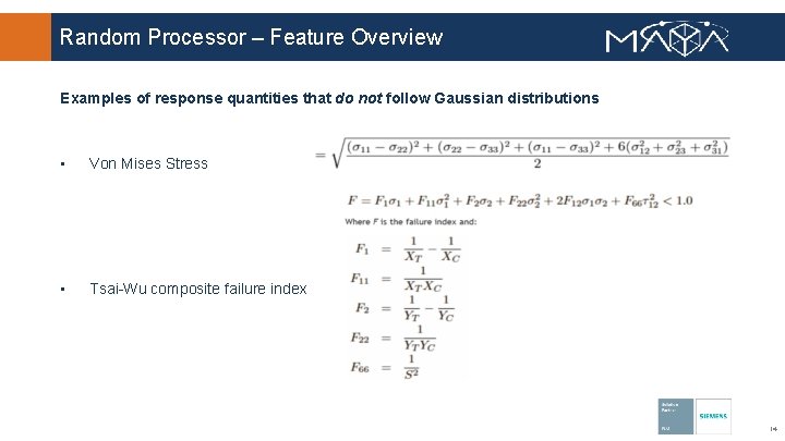 Random Processor – Feature Overview Examples of response quantities that do not follow Gaussian