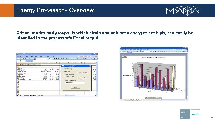 Energy Processor - Overview Critical modes and groups, in which strain and/or kinetic energies