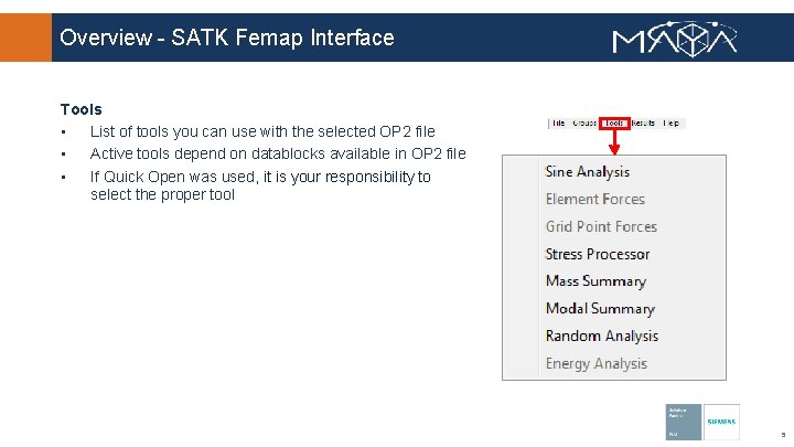 Overview - SATK Femap Interface Tools • List of tools you can use with