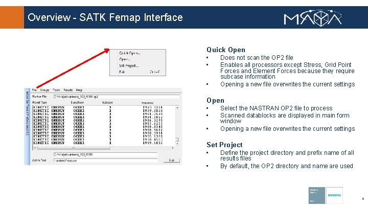 Overview - SATK Femap Interface Quick Open • • • Does not scan the