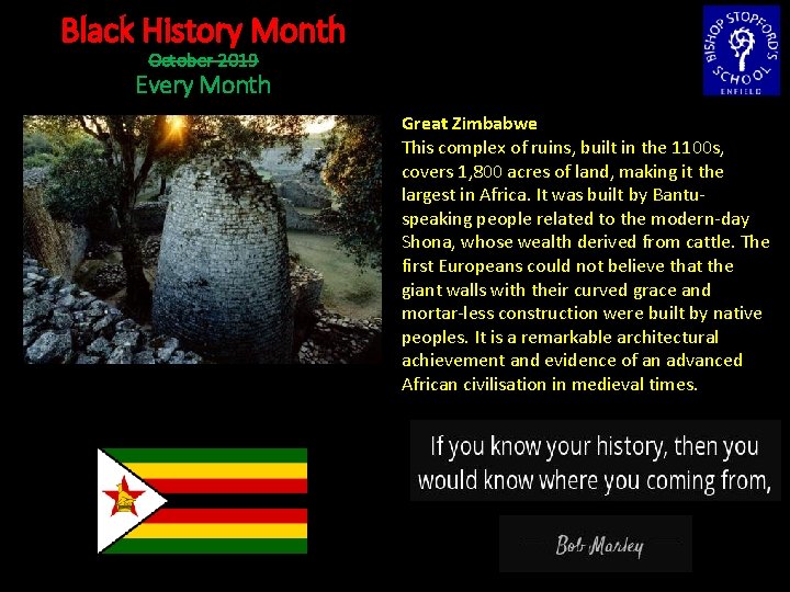 Black History Month October 2019 Every Month Great Zimbabwe This complex of ruins, built
