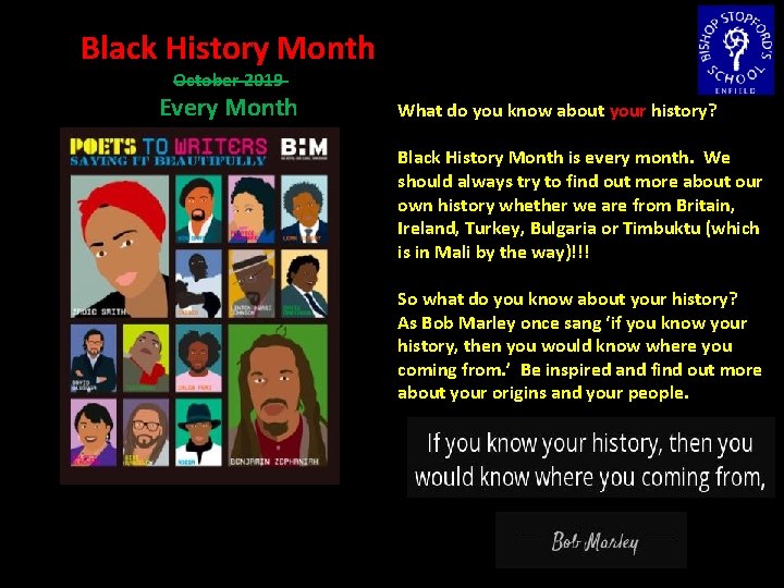 Black History Month October 2019 Every Month What do you know about your history?