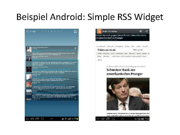 Beispiel Android: Simple RSS Widget 