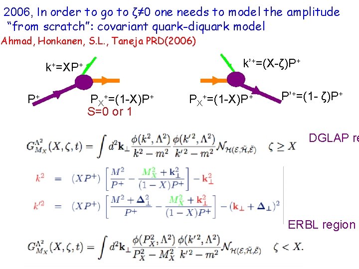 2006, In order to go to ζ≠ 0 one needs to model the amplitude