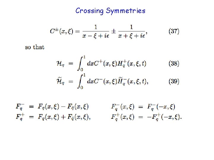 Crossing Symmetries 