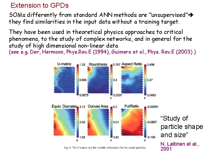 Extension to GPDs SOMs differently from standard ANN methods are “unsupervised” they find similarities