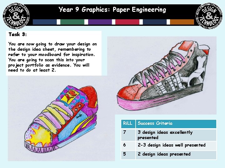 Year 9 Graphics: Paper Engineering Task 3: You are now going to draw your