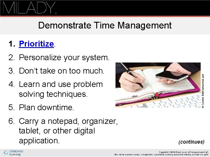 Demonstrate Time Management 1. Prioritize. 3. Don’t take on too much. 4. Learn and