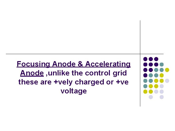 Focusing Anode & Accelerating Anode , unlike the control grid these are +vely charged