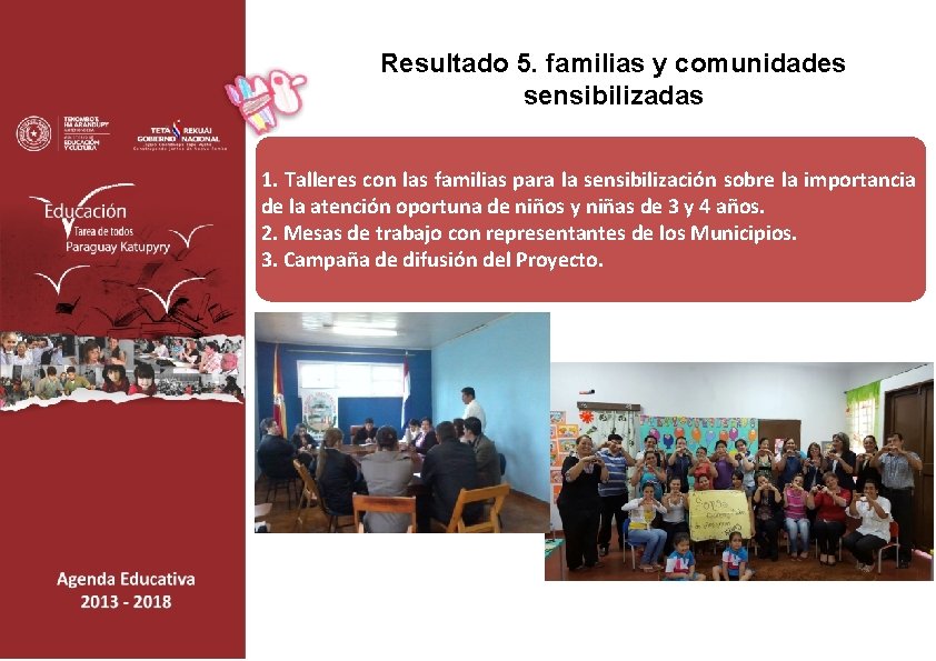 Resultado 5. familias y comunidades sensibilizadas 1. Talleres con las familias para la sensibilización