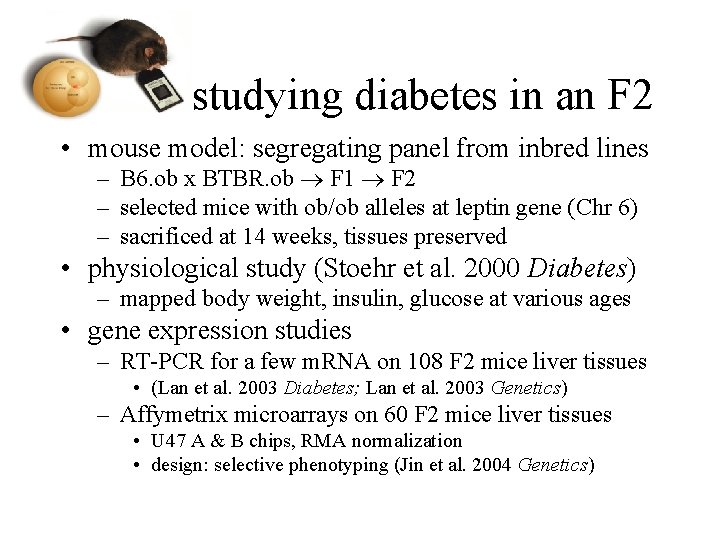 studying diabetes in an F 2 • mouse model: segregating panel from inbred lines