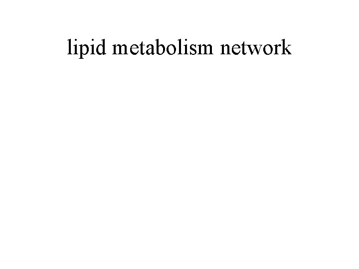 lipid metabolism network 