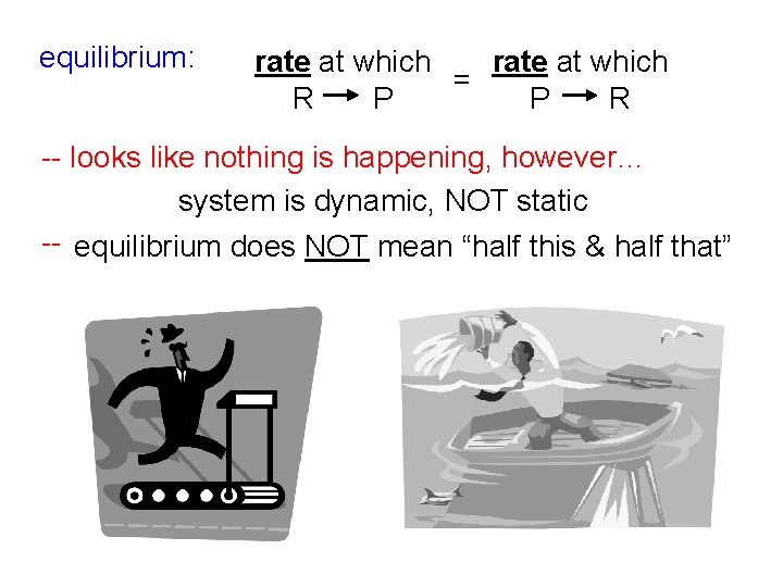 equilibrium: rate at which = R P P R -- looks like nothing is