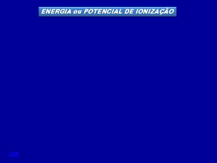 ENERGIA ou POTENCIAL DE IONIZAÇÃO LINK 