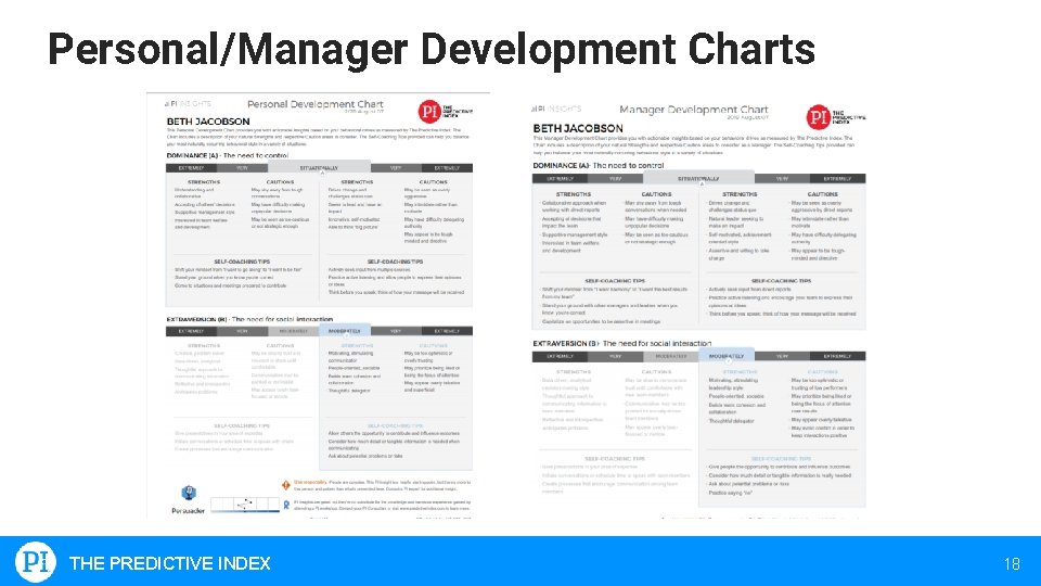 Personal/Manager Development Charts THE PREDICTIVE INDEX 18 