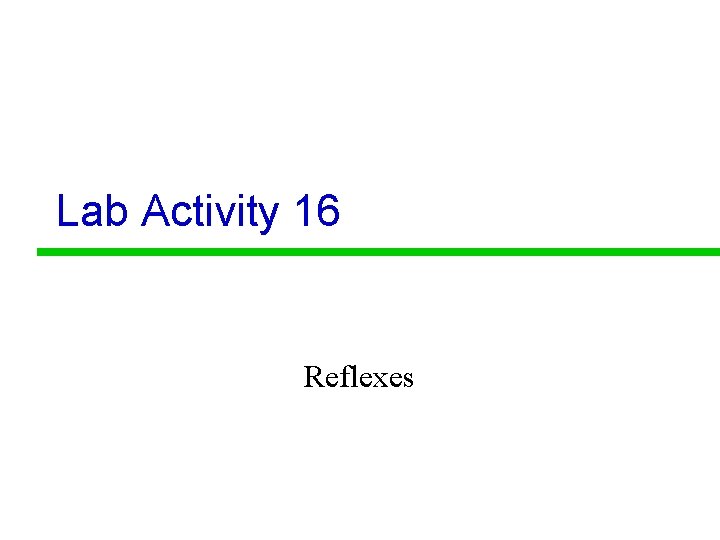 Lab Activity 16 Reflexes 
