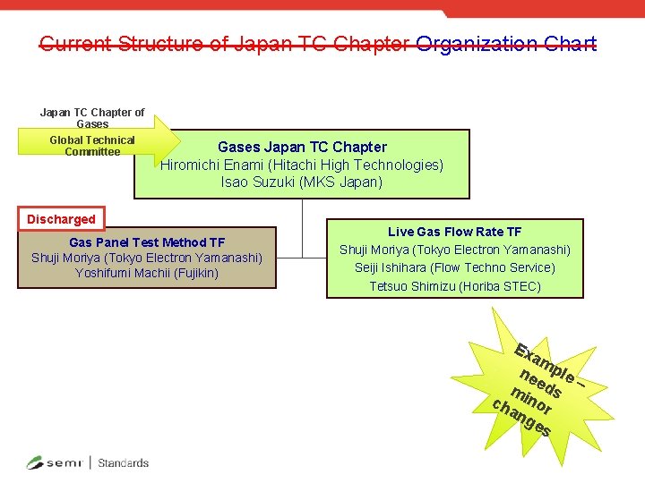 Current Structure of Japan TC Chapter Organization Chart Japan TC Chapter of Gases Global