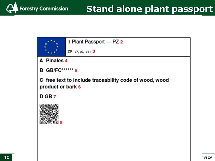 Stand alone plant passport 10 16/06/2021 FC Plant Health Service 