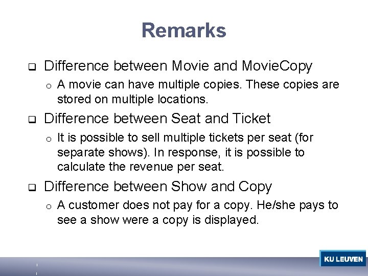 Remarks q Difference between Movie and Movie. Copy o q Difference between Seat and