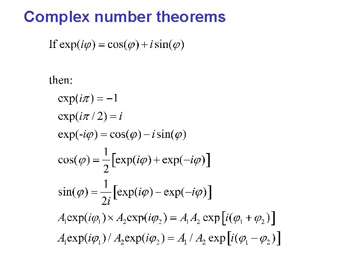 Complex number theorems 