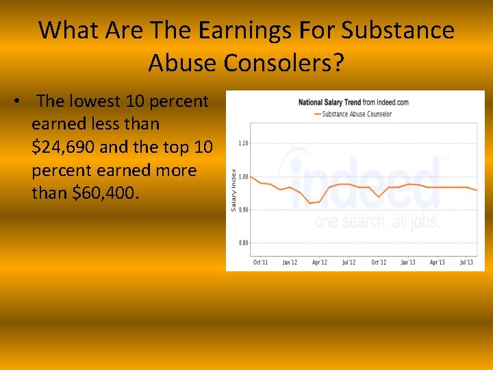 What Are The Earnings For Substance Abuse Consolers? • The lowest 10 percent earned