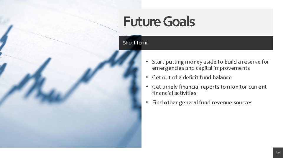 Future Goals Short-term • Start putting money aside to build a reserve for emergencies