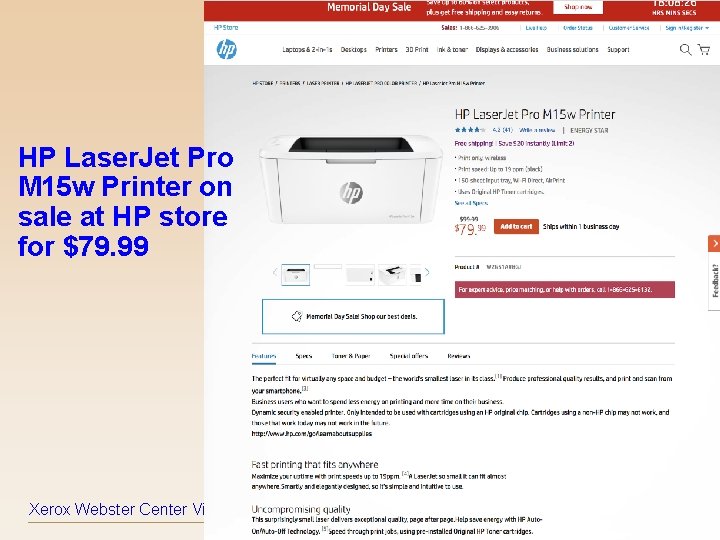 HP Laser. Jet Pro M 15 w Printer on sale at HP store for