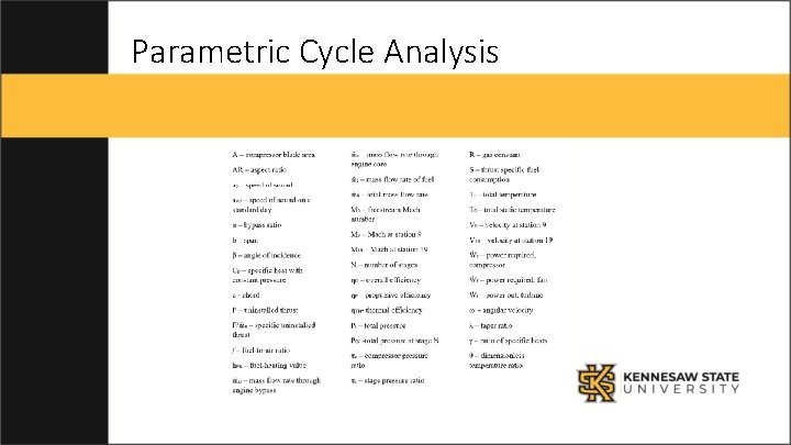 Parametric Cycle Analysis 