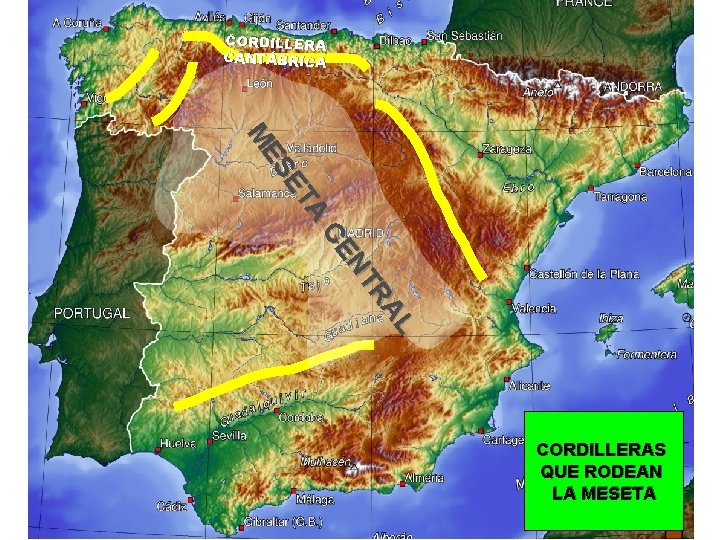 CORDILLERA CANTÁBRICA A ET ES M L RA NT CE CORDILLERAS QUE RODEAN LA