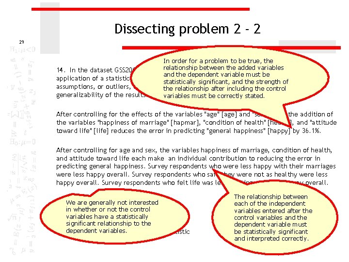 Dissecting problem 2 - 2 29 In order for a problem to be true,