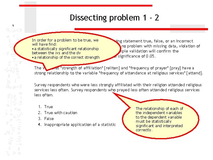 Dissecting problem 1 - 2 9 In 1. order fordataset a problem to be