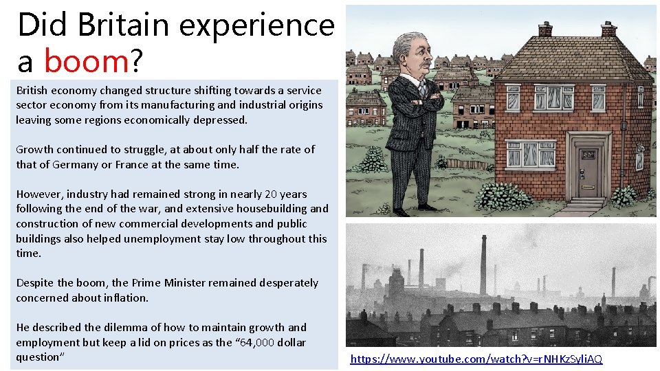 Did Britain experience a boom? British economy changed structure shifting towards a service sector