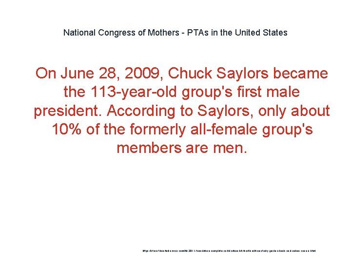 National Congress of Mothers - PTAs in the United States 1 On June 28,