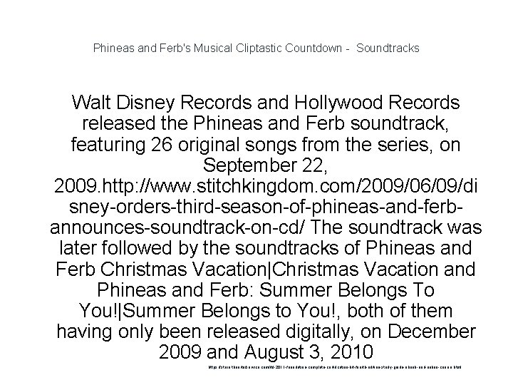 Phineas and Ferb's Musical Cliptastic Countdown - Soundtracks Walt Disney Records and Hollywood Records