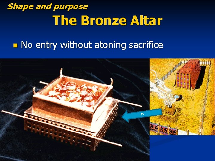 Shape and purpose The Bronze Altar n No entry without atoning sacrifice c 