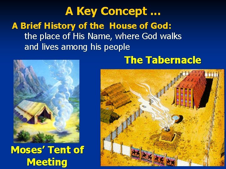 A Key Concept. . . A Brief History of the House of God: the
