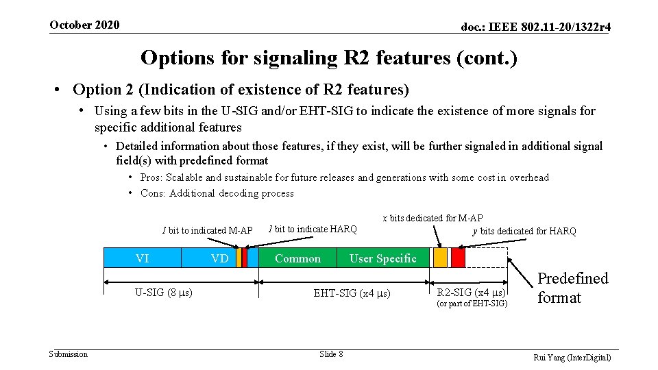 October 2020 doc. : IEEE 802. 11 -20/1322 r 4 Options for signaling R