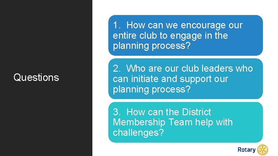 1. How can we encourage our entire club to engage in the planning process?