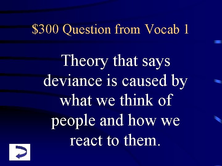 $300 Question from Vocab 1 Theory that says deviance is caused by what we