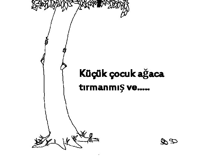 Küçük çocuk ağaca tırmanmış ve…. . 