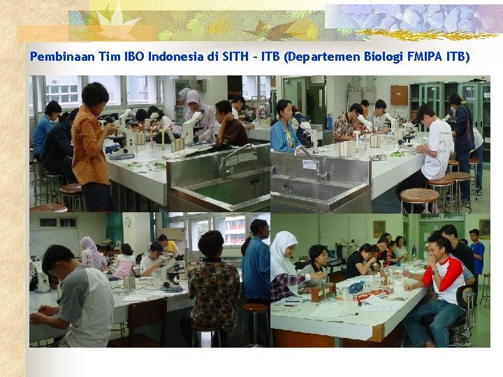 Pembinaan Tim IBO Indonesia di SITH – ITB (Departemen Biologi FMIPA ITB) 