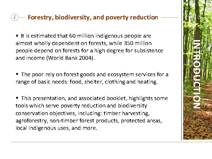 SUSTAINABLE FOREST MANAGEMENT BIODIVERSITY and LIVELIHOODS This ...
