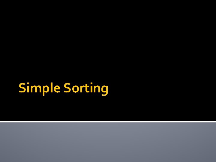 Simple Sorting 