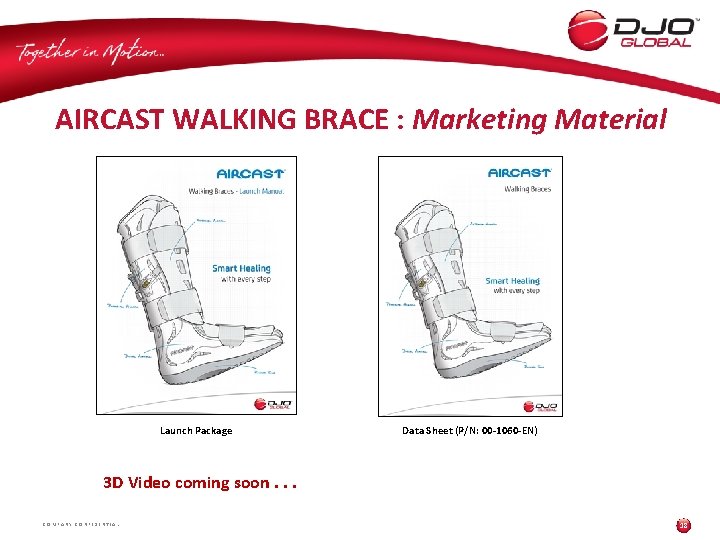 AIRCAST WALKING BRACE : Marketing Material Launch Package Data Sheet (P/N: 00 -1060 -EN)