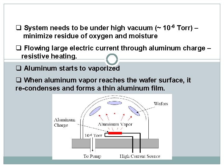 q System needs to be under high vacuum (~ 10 -6 Torr) – minimize q System needs to be under high vacuum (~ 10 -6 Torr) – minimize