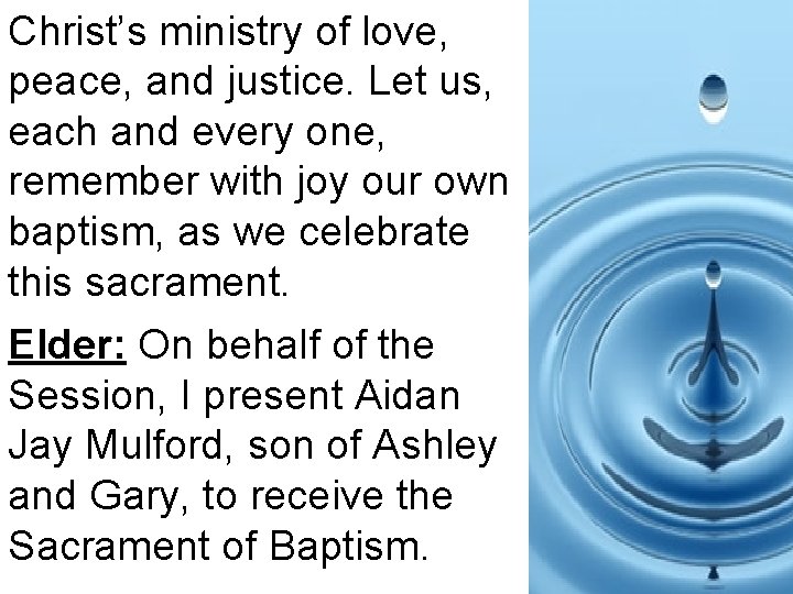 Christ’s ministry of love, peace, and justice. Let us, each and every one, remember