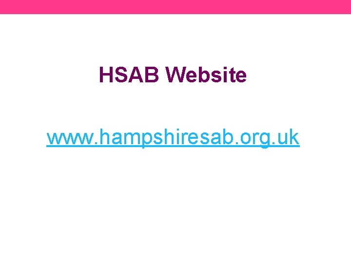 HSAB Website www. hampshiresab. org. uk 