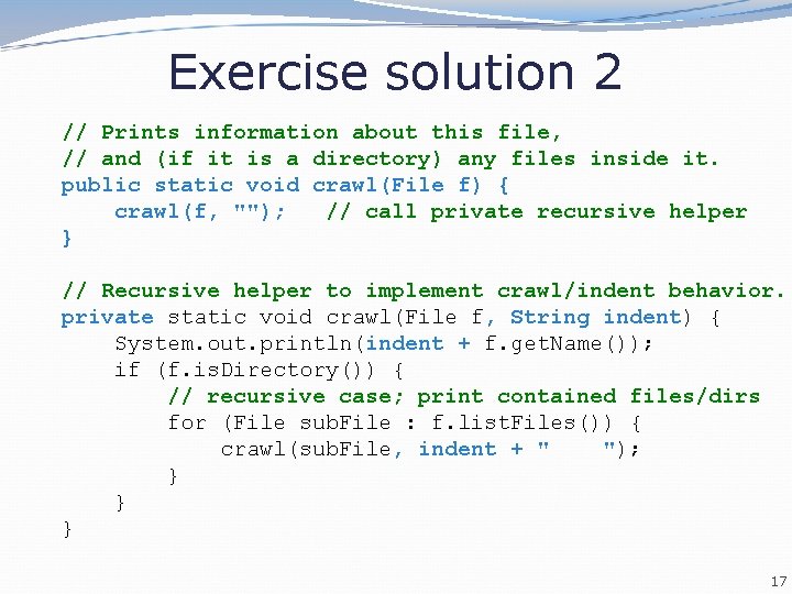 Exercise solution 2 // Prints information about this file, // and (if it is Exercise solution 2 // Prints information about this file, // and (if it is