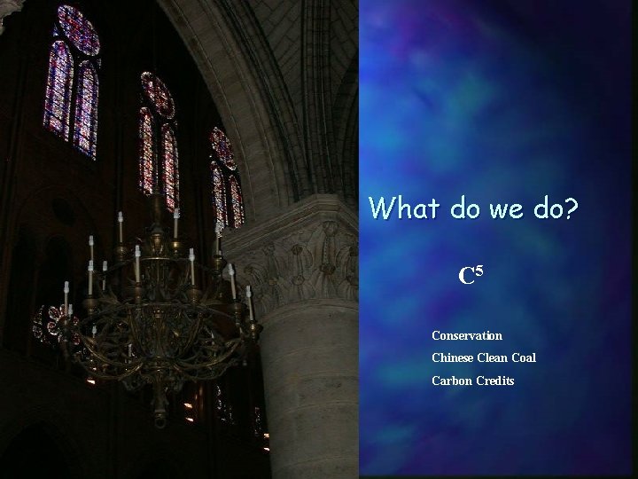 What do we do? C 5 Conservation Chinese Clean Coal Carbon Credits Richard A